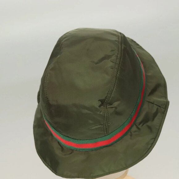 GUCCI Hat Nylon M Khaki Auth th6202 main image 6